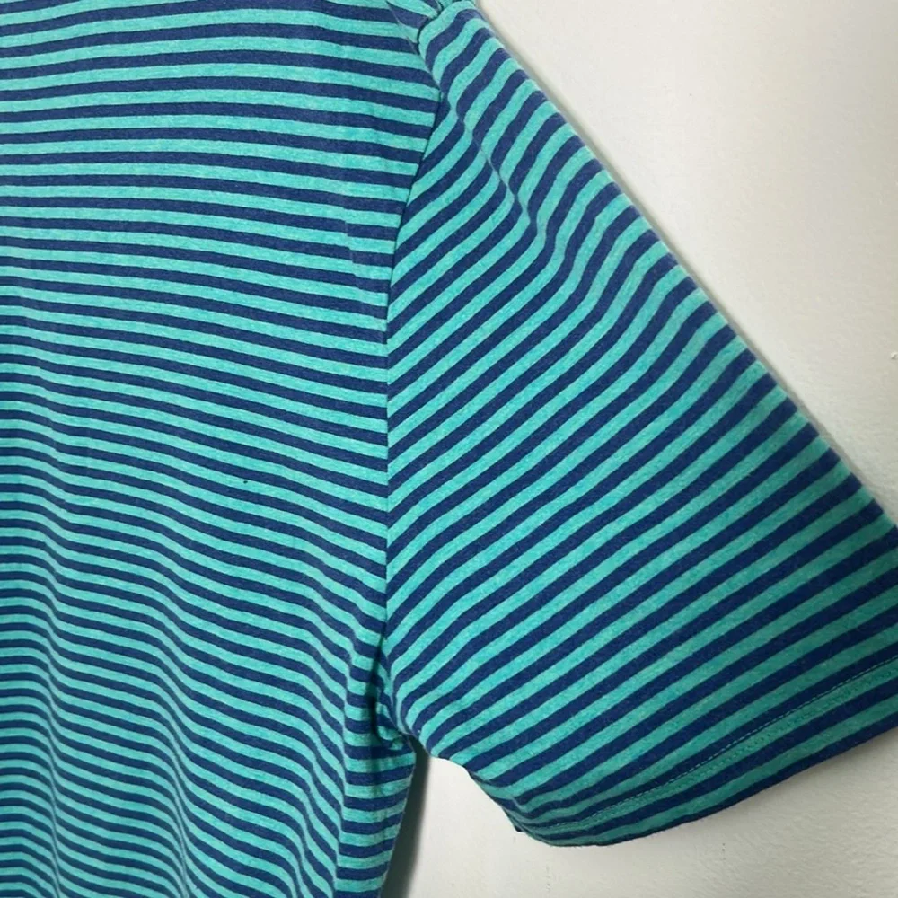 Vineyard Vines Men’s Navy and Teal Striped Pocket T-Shirt 100% Pima Cotton Sz M - Picture 8 of 10